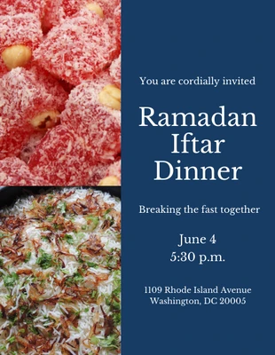 Free  Template: Invitación a la cena de Iftar