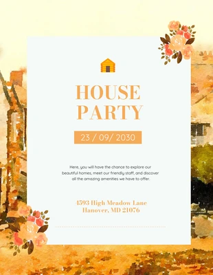 Free  Template: Convite para festa de inauguração de casa em marrom claro