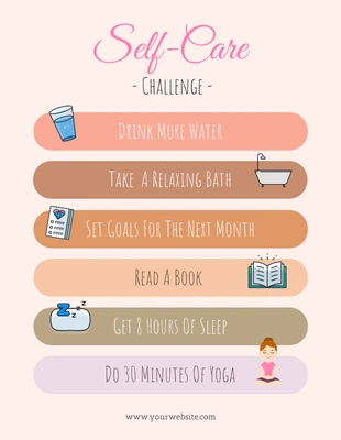 Pastel Colorful Self Care Challenge Poster Template