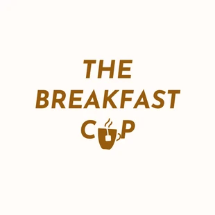 premium  Template: Logotipo criativo da The Breakfast Cup