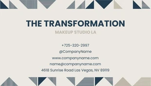 Beige Minimalist Geometric Make-Up Artist Business Card - Seite 2