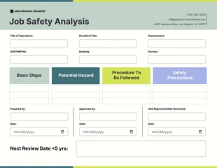 Free interactive Template: Plantilla de análisis de seguridad en el trabajo