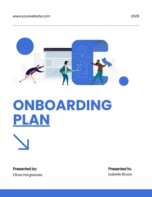 Free  Template: White And Blue Onboarding Plan