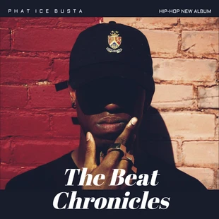 Free  Template: Capa do álbum Black Minimalist Hip-Hop