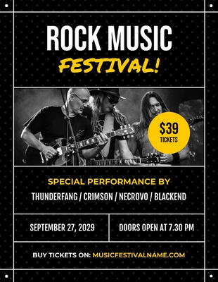 Free  Template: Rock Music Festival Flyer Template
