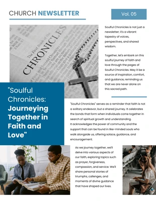 Free  Template: Blue and White Church Newsletter