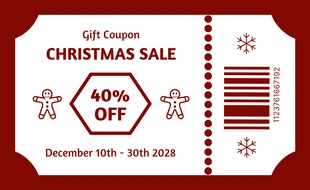 Free  Template: Red Classic Retro Christmas Sale Coupons