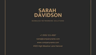 Dark Grey And Brown Simple Professional Networking Business Card - صفحة 2