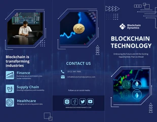 Free  Template: Blockchain Technology Z-Fold Brochure
