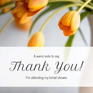 Free  Template: Floral Bridal Shower Thank You Card