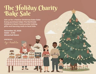 Free  Template: Manifesto per la vendita di dolci di beneficenza per le feste