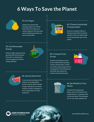 business  Template: Dark Blue Climate Change Environment Infographic