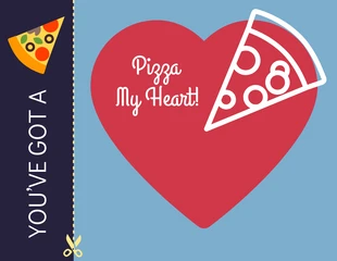 Free  Template: Pizza My Heart Valentine's Day Card