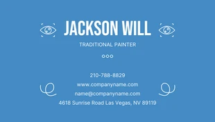 Blue Gradient Watercolor Painter Business Card - صفحة 2