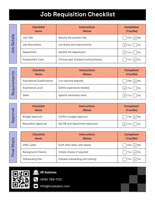 premium interactive Template: Lista de verificação de requisição de emprego