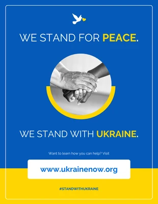 Free  Template: الوقوف مع ملصق السلام الأوكراني