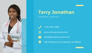 Blue Geometric Simple Photo Dental Business Card - Página 2
