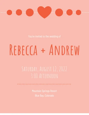Free  Template: Hearts Wedding Invitation