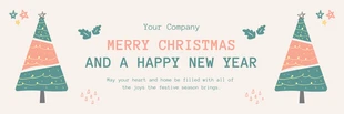 Free  Template: Banner de Navidad de saludo de ilustración juguetona simple moderno beige