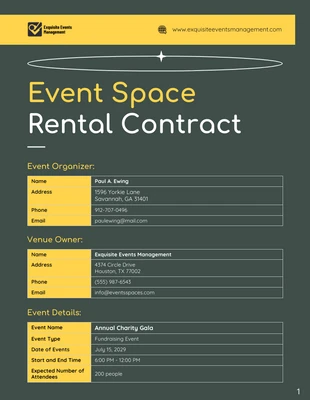 premium  Template: Modelo de contrato de aluguel de espaço para eventos