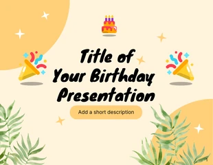 Free  Template: Yellow Modern Playful Sparkle Cheerful Birthday Presentation