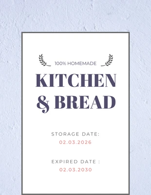 Free  Template: White Simple Photo Kitchen Label