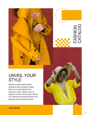 business  Template: Einfacher orangefarbener Modekatalog