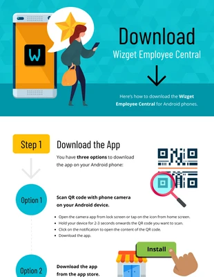 premium  Template: Download App Steps Process Infographic