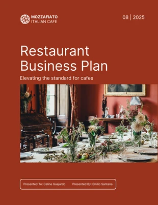 Free  Template: Naranja Lujo Elegante Glamour Restaurante Plan de Sucesión