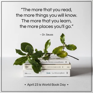 premium  Template: Simple Quote World Book Day Instagram Post