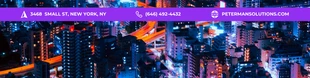Free  Template: Cityscape púrpura Perfil LinkedIn Portada Banner