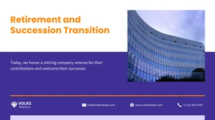 business  Template: Retirement and Succession Transition Company Presentation