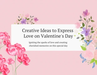 Free  Template: Rosa Blumen-Valentinstag-Präsentation