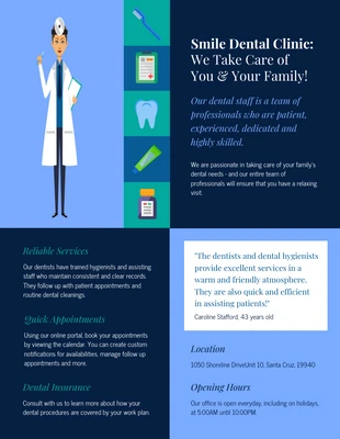 business  Template: Folleto médico dental