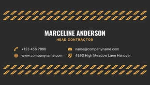 Black And Orange Simple Contractor Business Card - Seite 2