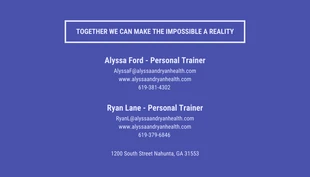 Purple Partner Trainer Business Card