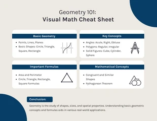 business  Template: Geometria 101: Infográfico de folha de dicas de matemática visual