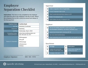 premium  Template: Lista general de separación de empleados