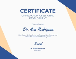 premium  Template: Certificado médico abstracto azul y beige