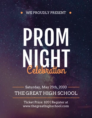 Free  Template: Gradient Modern Prom Night Celebration Flyer