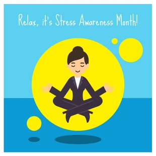 Free  Template: Relaxing Stress Awareness Month Instagram Post