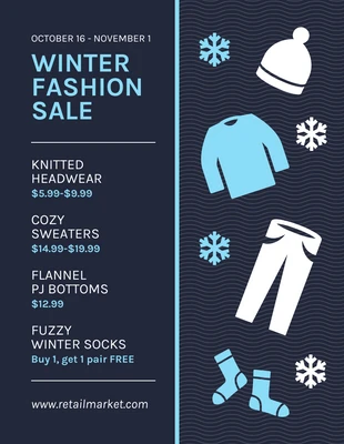 Free  Template: Iconic Retail Winter Sale Flyer