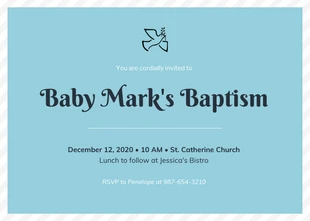 Free  Template: Convite de batismo simples