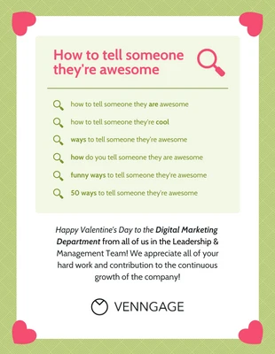 premium  Template: Humor SEO Digitales Marketing Valentinstagskarte