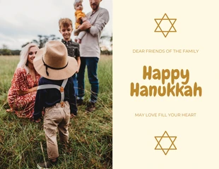 premium  Template: Tarjeta de Hanukkah con fotografía en crema