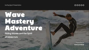 Free  Template: Apresentação Esportes de surf simples em preto e branco