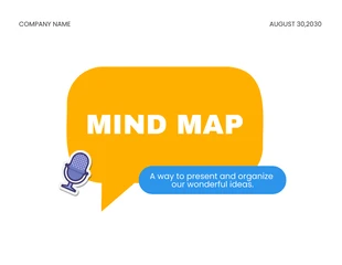 Free  Template: Mapa mental moderno, limpo, minimalista, branco e amarelo Apresentação de brainstorming