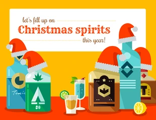 business  Template: Divertida tarjeta de espíritus navideños