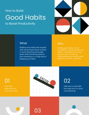 business  Template: Geometrische Infografik zu guten Gewohnheiten