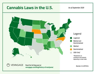 Free  Template: Karte der Marihuana-Legalisierung